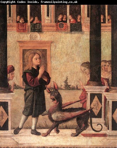 CARPACCIO, Vittore The Daughter of of Emperor Gordian is Exorcised by St Triphun (detail) dfg